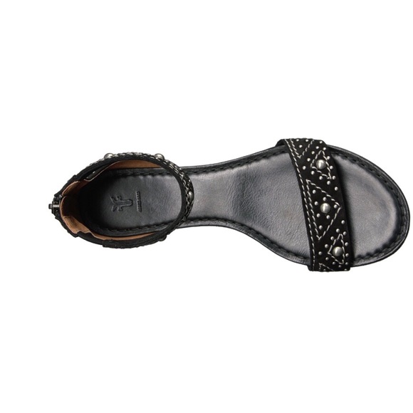 NIB FRYE Carson Deco Zip black studded sandal 7M 7 - Picture 5 of 7